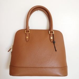 Brooks Brothers Leather Tan Dome Satchel